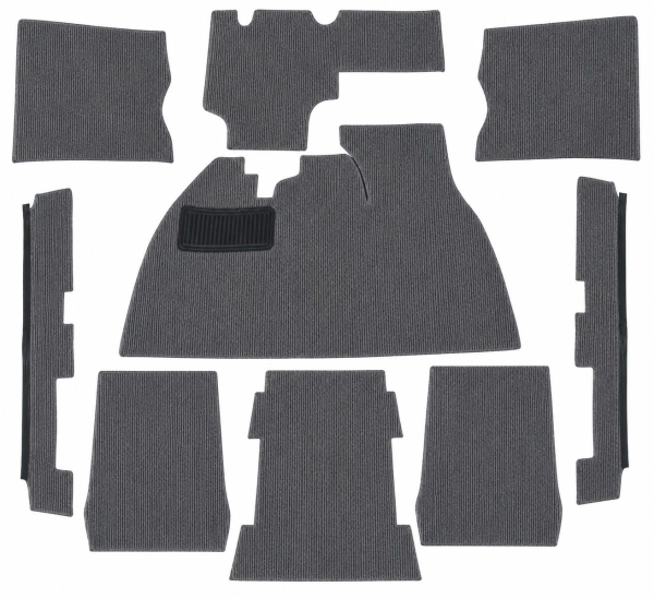 Teppichsatz bouclé  grau Teppich für VW Käfer Limousine 8.72 - einschl. Mexico Käfer 9 Teilig Innenraum Teppich